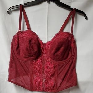 Curvation Cranberry & Gold Bustier Sz 40DD